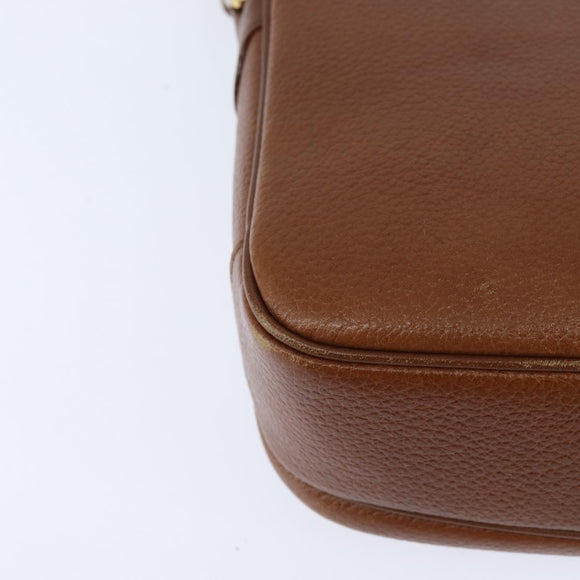 Burberrys Nova Check Shoulder Bag Leather Brown Gold Auth bs30445