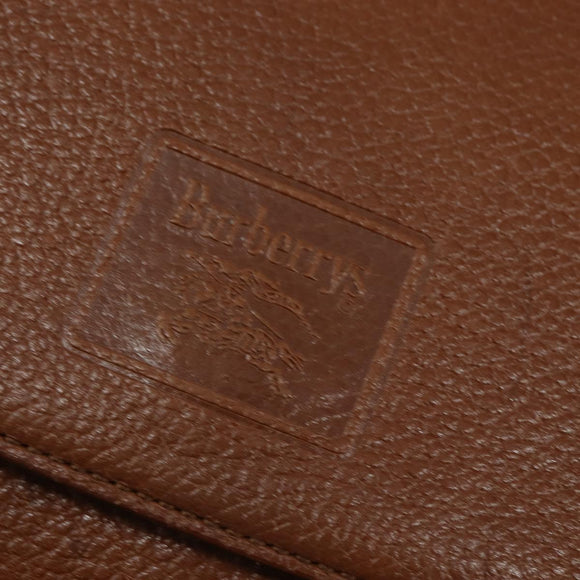 Burberrys Nova Check Shoulder Bag Leather Brown Gold Auth bs30445