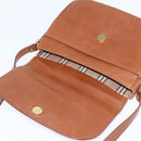 Burberrys Nova Check Shoulder Bag Leather Brown Gold Auth bs30445-10