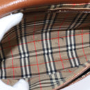 Burberrys Nova Check Shoulder Bag Leather Brown Gold Auth bs30445-11