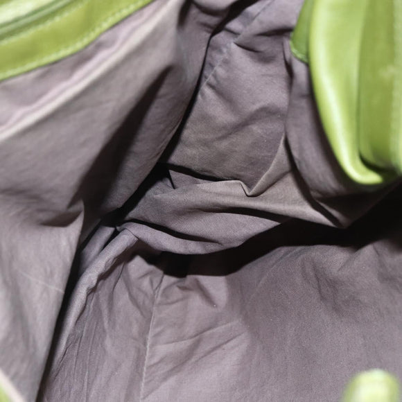 BOTTEGA NVENETA INTRECCIATO Shoulder Bag Leather Green Auth bs30446