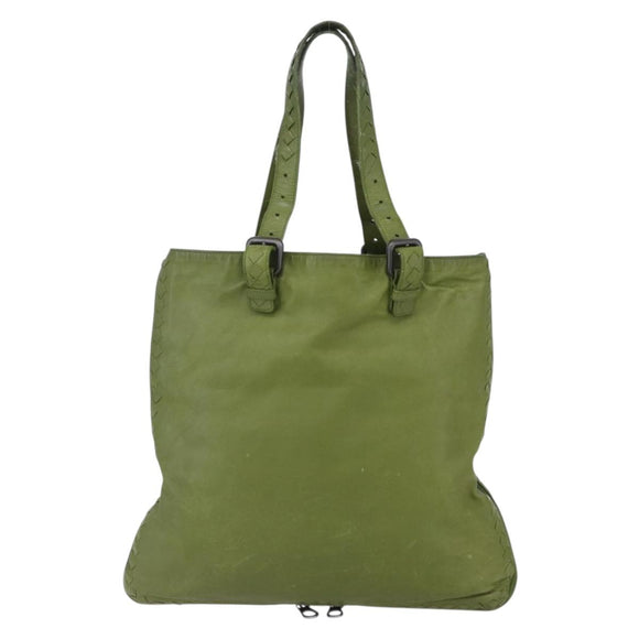 BOTTEGA NVENETA INTRECCIATO Shoulder Bag Leather Green Auth bs30446