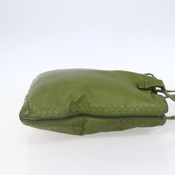 BOTTEGA NVENETA INTRECCIATO Shoulder Bag Leather Green Auth bs30446