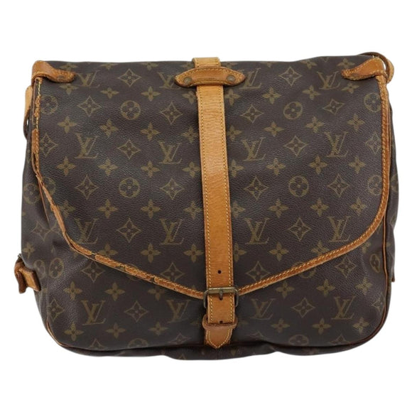 LOUIS VUITTON Monogram Saumur 35 Shoulder Bag M42254 LV Auth bs30448