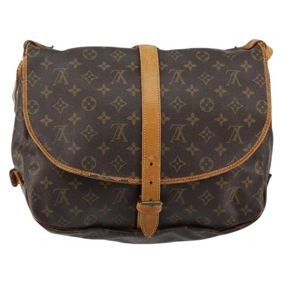 LOUIS VUITTON Monogram Saumur 35 Shoulder Bag M42254 LV Auth bs30448