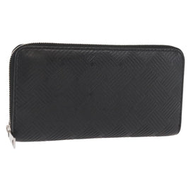 BOTTEGA VENETA Debossed INTRECCIATO Round Zip Wallet Leather Black Auth bs30450