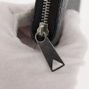 BOTTEGA VENETA Debossed INTRECCIATO Round Zip Wallet Leather Black Auth bs30450-8