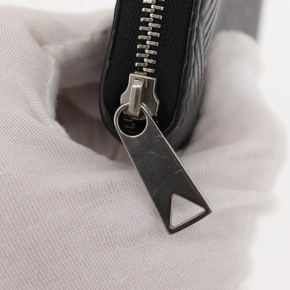 BOTTEGA VENETA Debossed INTRECCIATO Round Zip Wallet Leather Black Auth bs30450