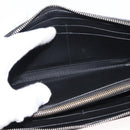 BOTTEGA VENETA Debossed INTRECCIATO Round Zip Wallet Leather Black Auth bs30450-9