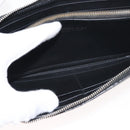 BOTTEGA VENETA Debossed INTRECCIATO Round Zip Wallet Leather Black Auth bs30450-20