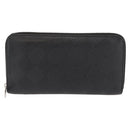 BOTTEGA VENETA Debossed INTRECCIATO Round Zip Wallet Leather Black Auth bs30450-13