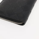 BOTTEGA VENETA Debossed INTRECCIATO Round Zip Wallet Leather Black Auth bs30450-14