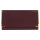 CARTIER Must Line Clutch Bag Leather Bordeaux Gold Auth bs30457-13