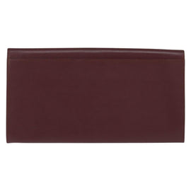 CARTIER Must Line Clutch Bag Leather Bordeaux Gold Auth bs30457 - 0
