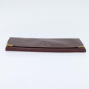 CARTIER Must Line Clutch Bag Leather Bordeaux Gold Auth bs30457-6