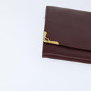 CARTIER Must Line Clutch Bag Leather Bordeaux Gold Auth bs30457-7