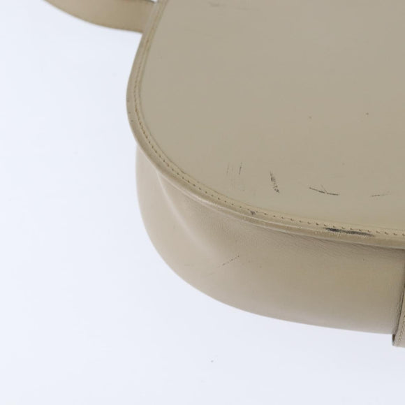 Christian Dior Shoulder Bag Leather Beige Gold Auth bs30458