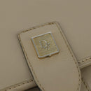 Christian Dior Shoulder Bag Leather Beige Gold Auth bs30458-18