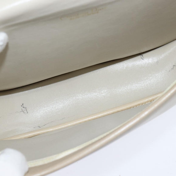 Christian Dior Shoulder Bag Leather Beige Gold Auth bs30458