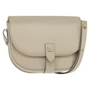Christian Dior Shoulder Bag Leather Beige Gold Auth bs30458-1