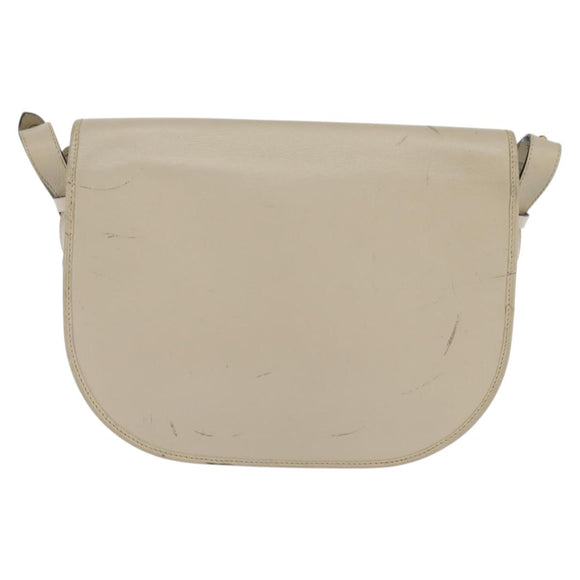 Christian Dior Shoulder Bag Leather Beige Gold Auth bs30458