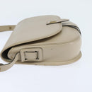 Christian Dior Shoulder Bag Leather Beige Gold Auth bs30458-3