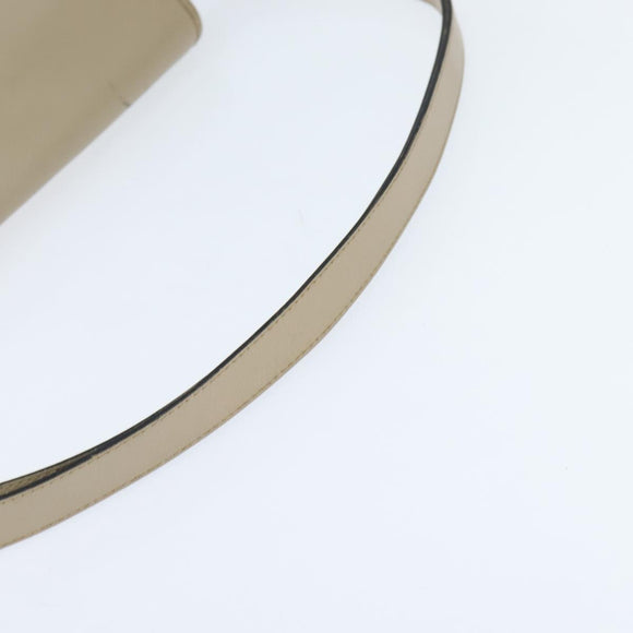 Christian Dior Shoulder Bag Leather Beige Gold Auth bs30458