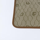 Christian Dior Honeycomb Canvas Clutch Bag PVC Beige Gold Auth bs30459-15