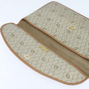 Christian Dior Honeycomb Canvas Clutch Bag PVC Beige Gold Auth bs30459-10