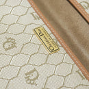 Christian Dior Honeycomb Canvas Clutch Bag PVC Beige Gold Auth bs30459-9