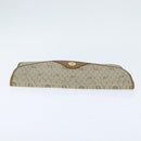 Christian Dior Honeycomb Canvas Clutch Bag PVC Beige Gold Auth bs30459-5