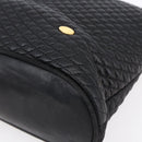 BALLY Chain Shoulder Bag Leather Black Auth bs30460-9