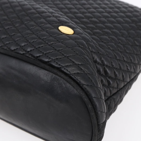 BALLY Chain Shoulder Bag Leather Black Auth bs30460