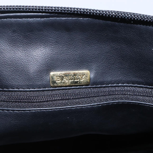 BALLY Chain Shoulder Bag Leather Black Auth bs30460