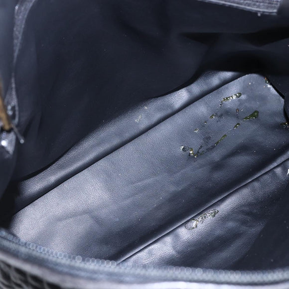 BALLY Chain Shoulder Bag Leather Black Auth bs30460