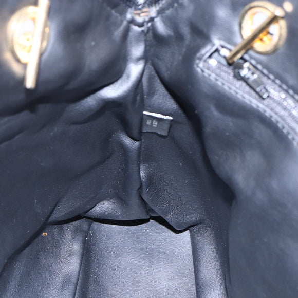 BALLY Chain Shoulder Bag Leather Black Auth bs30460