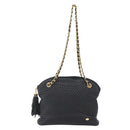 BALLY Chain Shoulder Bag Leather Black Auth bs30460-13