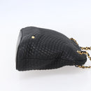 BALLY Chain Shoulder Bag Leather Black Auth bs30460-4