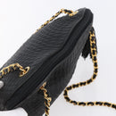 BALLY Chain Shoulder Bag Leather Black Auth bs30460-6