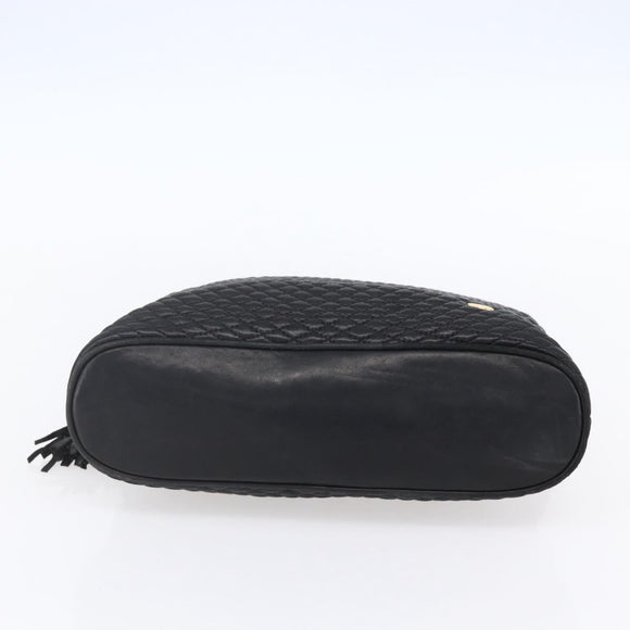 BALLY Chain Shoulder Bag Leather Black Auth bs30460