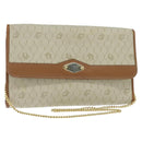 Christian Dior Honeycomb Canvas Chain Shoulder Bag Beige Auth bs30461-1