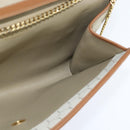 Christian Dior Honeycomb Canvas Chain Shoulder Bag Beige Auth bs30461-18