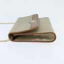 Christian Dior Honeycomb Canvas Chain Shoulder Bag Beige Auth bs30461-3