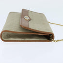Christian Dior Honeycomb Canvas Chain Shoulder Bag Beige Auth bs30461-4