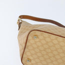 CELINE Macadam Canvas Shoulder Bag Beige Gold Auth bs30462-9