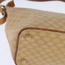 CELINE Macadam Canvas Shoulder Bag Beige Gold Auth bs30462-15