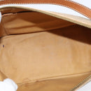 CELINE Macadam Canvas Shoulder Bag Beige Gold Auth bs30462-10