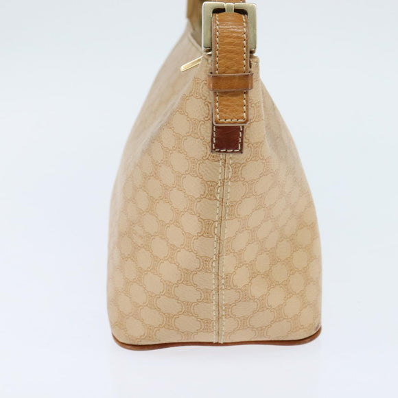 CELINE Macadam Canvas Umhängetasche Beige Gold Auth bs30462