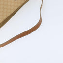 CELINE Macadam Canvas Shoulder Bag Beige Gold Auth bs30462-7