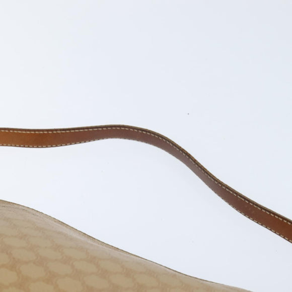 CELINE Macadam Canvas Umhängetasche Beige Gold Auth bs30462